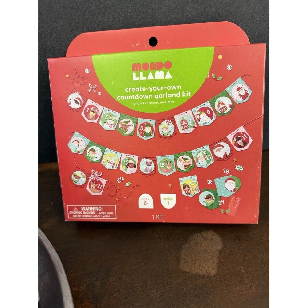 2 Mondo Llama Create-Your-Own Christmas Countdown Garland Kit &12 pk of Band-Aid - Picture 3 of 12